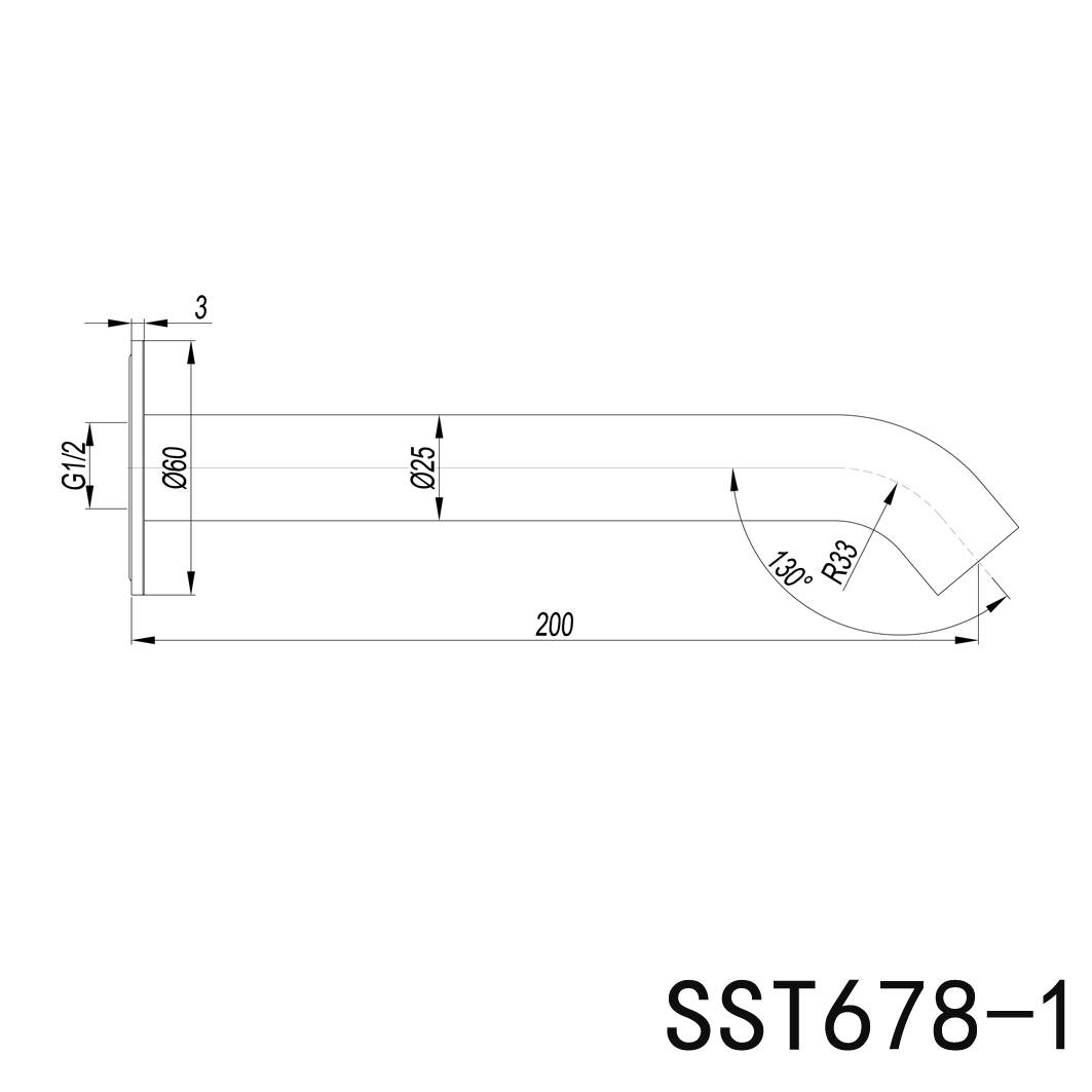 Elle 316 Wall Spout - Brushed Stainless