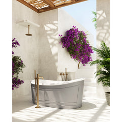 BelBagno 1676mm Ritz Stone Freestanding Bath Grey