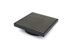 Grates2Go Slimline UPVC Point Drain With Wedge Wire Grate Black 117mm