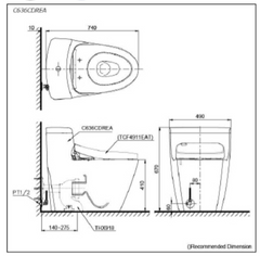 Toto ONE PIECE TOILET + WASHLET With Concealed System