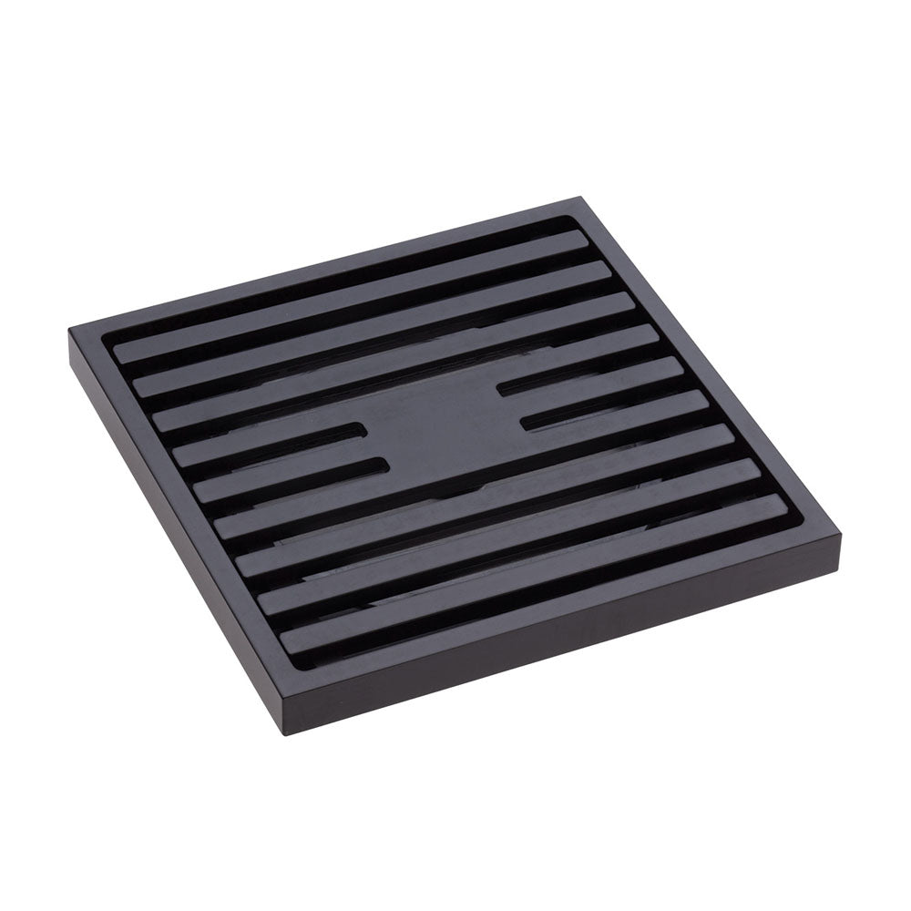 Fienza Square Slim Grate Floor Waste, 88mm Outlet, Matte Black