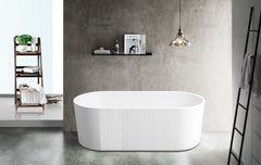 CH 1500mm Fluted Oval Bath - Gloss White