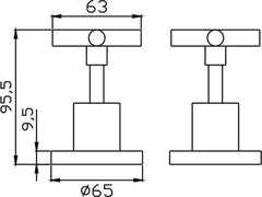Cross Wall Top Assemblies (Brushed Gold)