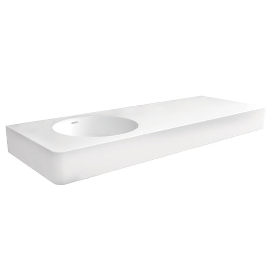 Encanto 1200 Cast Stone Wall Basin, Left-Hand Bowl, No Tap Hole