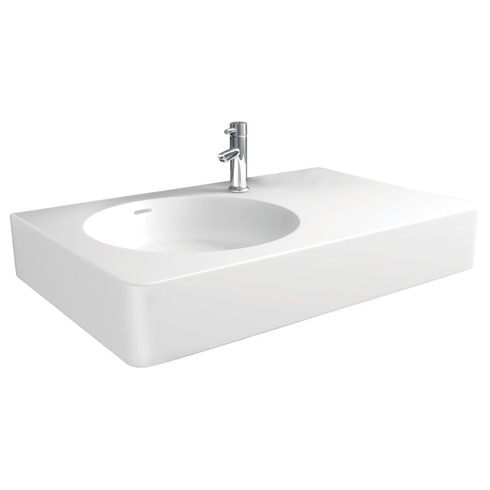 Encanto 700 Cast Stone Wall Basin, 1 Tap Hole