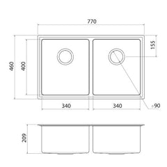 Caroma Compass Alfresco Double Bowl Sink