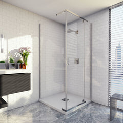 Cascade 900/1000/1200 Semi-Frameless Pivot Shower Screen