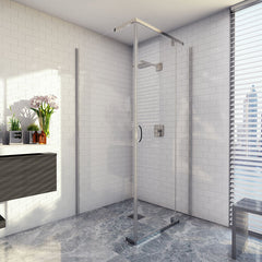 Cascade 900/1000/1200 Semi-Frameless Pivot Shower Screen