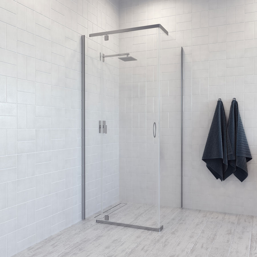 Cascade 900/1000/1200 Semi-Frameless Pivot Shower Screen