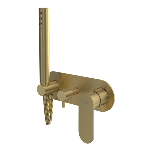 Parisi Ellisse II Wall Mixer with 2-Way Diverter with Handshower | Brushed Brass