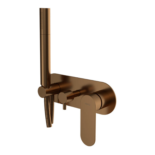 Parisi Ellisse II Wall Mixer with 2-Way Diverter with Handshower | Matt Bronze