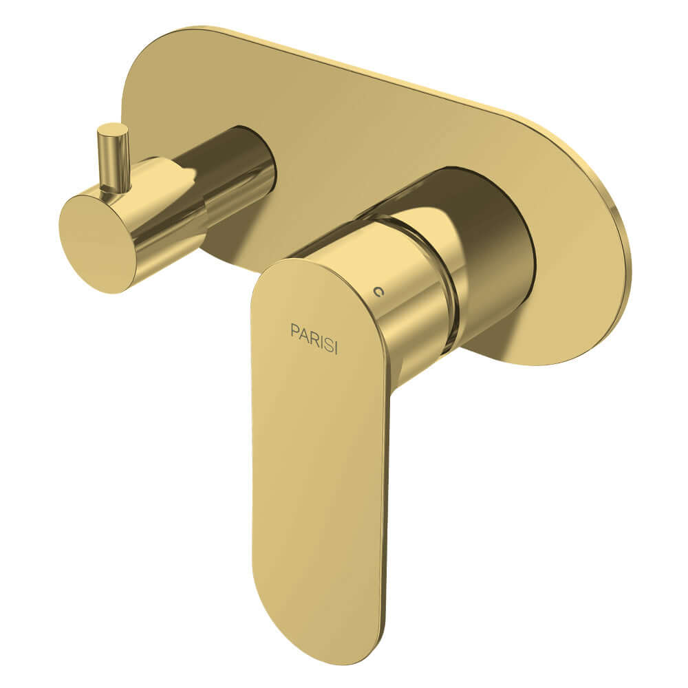 Parisi Ellisse II Wall Mixer with 3-Way Diverter | Brushed Brass