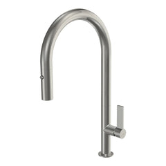 Parisi Ergo 30 Kitchen Mixer with Round Spout and Pull Out Spray - Brushed Nickel