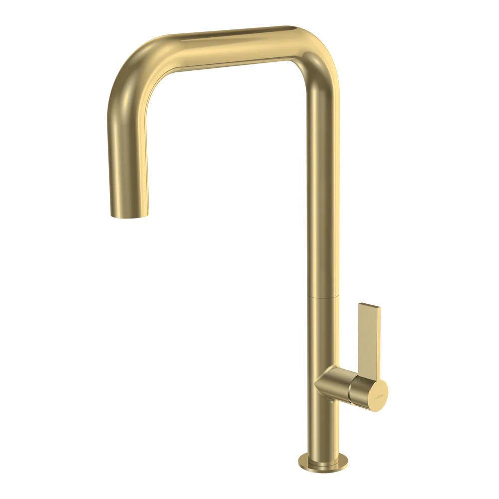 Parisi Ergo 30 Kitchen Mixer with Square Spout - Brushed Brass