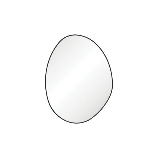 Fienza Pebble Matte Black Asymmetrical Framed Mirror, 700 x 920mm