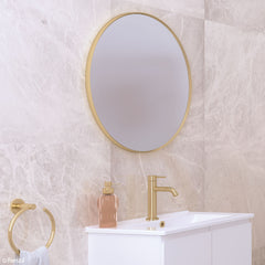 Fienza Reba Matte Black Framed Mirror, 600mm