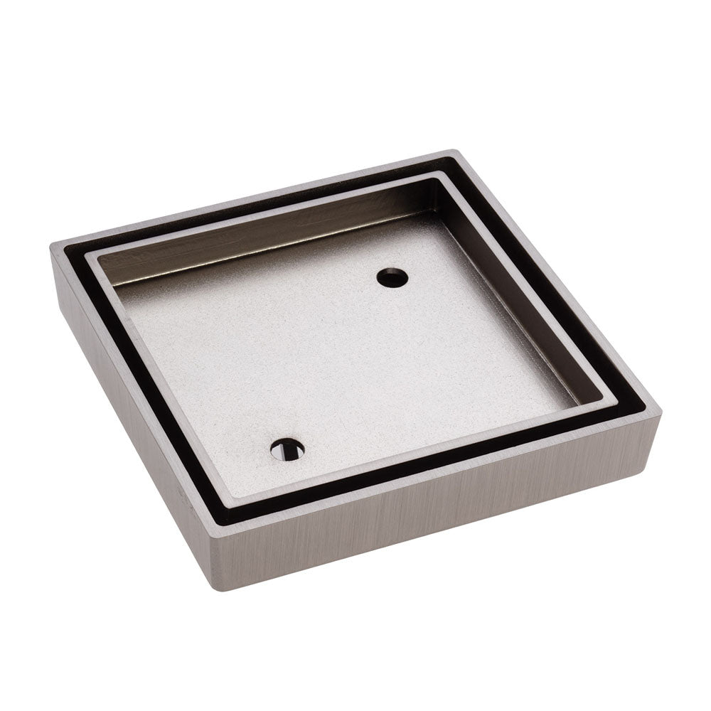 Fienza Square Tile Bed Floor Waste, 75mm Outlet, Brushed Nickel