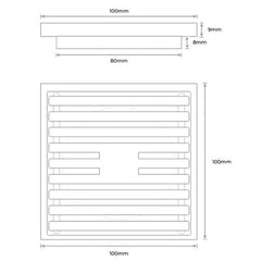 Grates2Go Slimline Brass Point Drain Satin Nickel 100mm