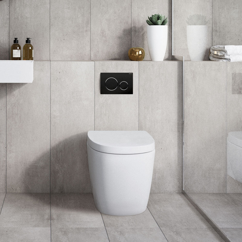 Fienza Geberit Sigma 20 Round Button Flush Plate, Matte Chrome