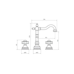 Parisi Hermitage Basin Set with Swivel Spout and Cross Handle | Chrome