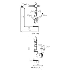 Parisi Hermitage Basin Mixer | Chrome