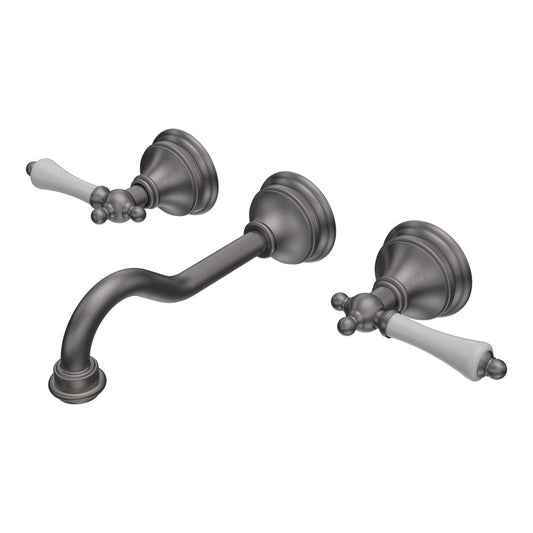 Parisi Hermitage Basin/Bath Wall Set with 200mm Spout | Pewter