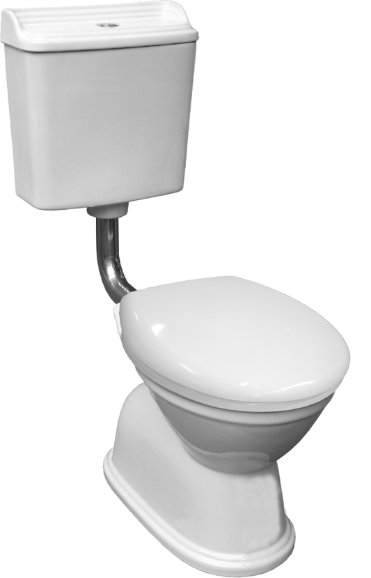 Colonial Feature S Trap Toilet Suite, White Seat