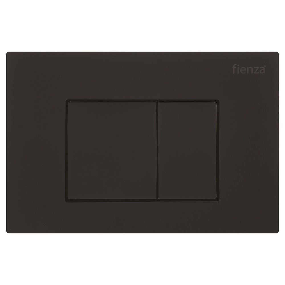 Fienza R&T Square Button Flush Plate, Matte Black