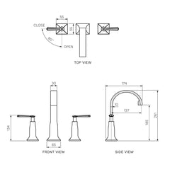 Parisi Jazz Lever Basin Set With Spout - Chrome