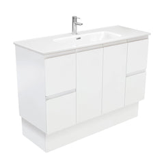 Joli Fingerpull Satin White 1200 Vanity On Kickboard