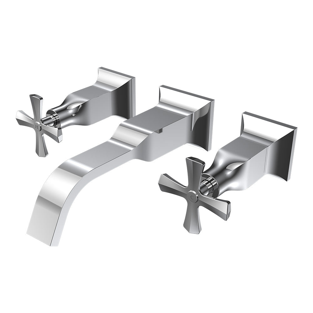 Parisi Jazz Wall Basin/Bath Set with Spout | Chrome