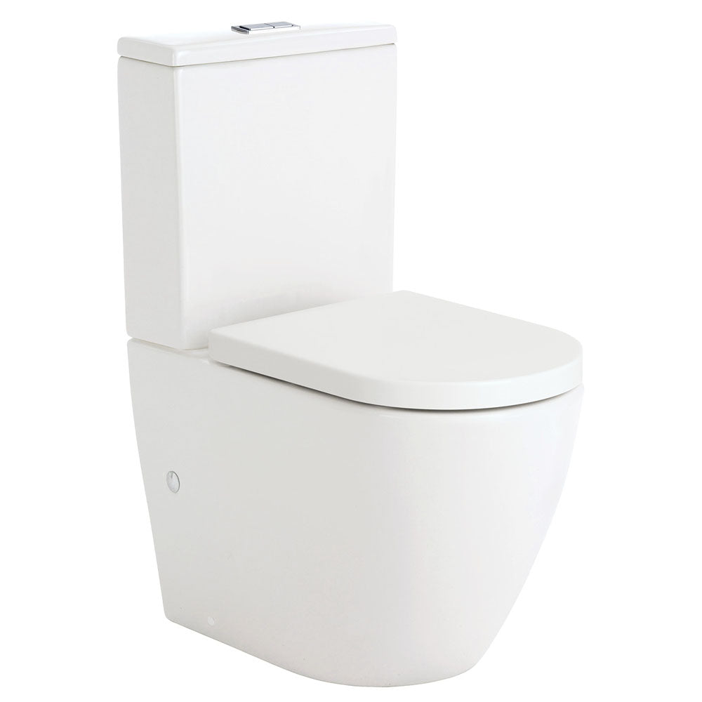Fienza Koko Back-to-Wall Toilet Suite, Gloss White
