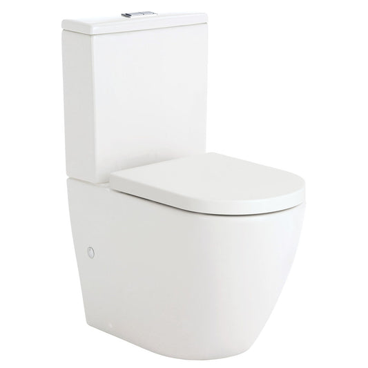 Fienza Koko Back-to-Wall Toilet Suite, Gloss White