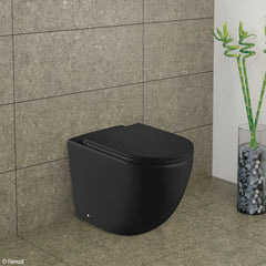 Fienza Koko Matte Black Wall-Faced Toilet Suite