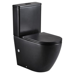 Fienza Koko Slim Seat Back-to-Wall Toilet Suite, Matte Black