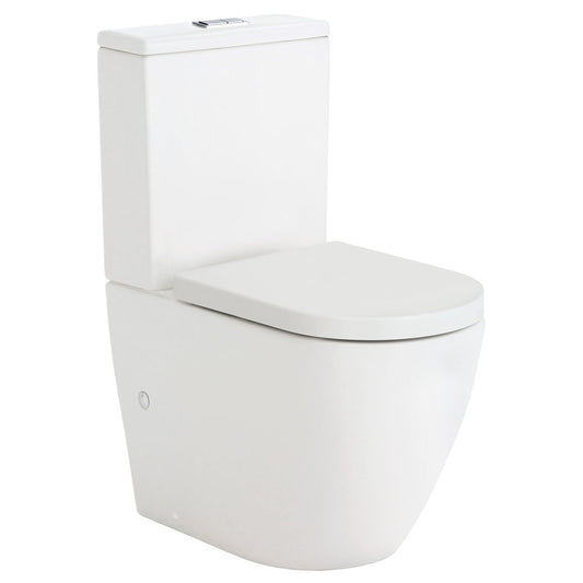 Fienza Koko Back-to-Wall Toilet Suite, Matte White