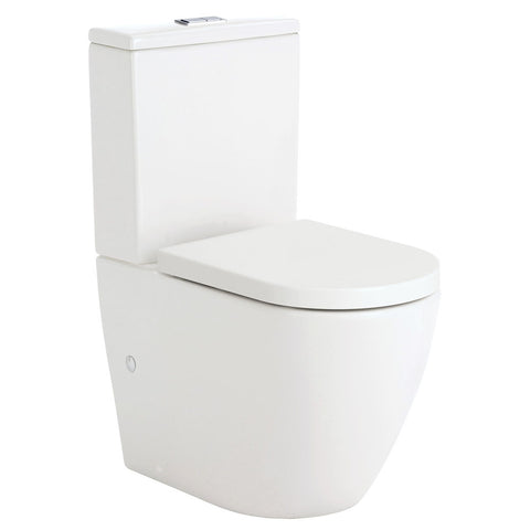 Fienza Koko Back-to-Wall Toilet Suite, Gloss White