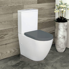 Fienza Alix Back-to-Wall Toilet Suite, Grey Seat