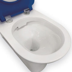 Fienza Delta Care Back-to-Wall Toilet Suite, Blue Seat