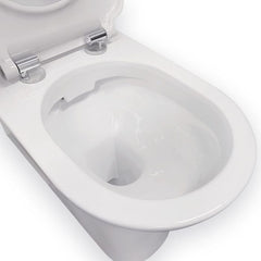 Fienza Delta Care Back-to-Wall Toilet Suite, White Seat, Slim Buttons