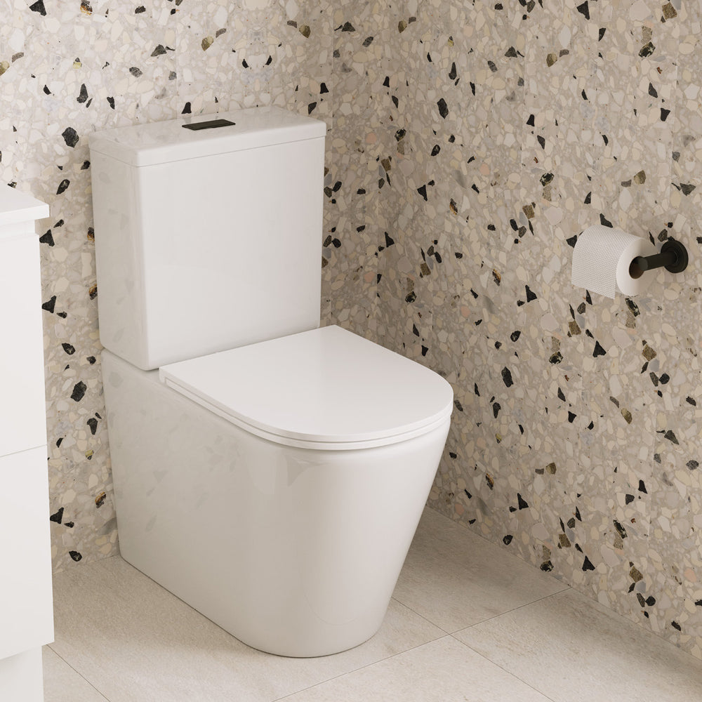 Fienza Kaya Back-to-Wall Toilet Suite, Slim Seat