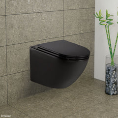 Fienza Koko Matte Black Wall-Hung Toilet Suite