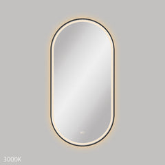 Fienza Empire LED Matte Black Framed Mirror, 600 x 1200mm