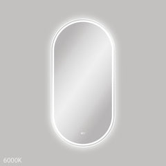 Fienza Empire LED Matte White Framed Mirror, 600 x 1200mm