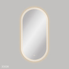 Fienza Empire LED Matte White Framed Mirror, 600 x 1200mm