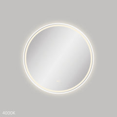 Fienza Reba LED Matte White Framed Mirror, 700mm