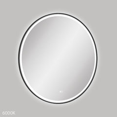 Fienza Reba LED Matte Black Framed Mirror, 900mm