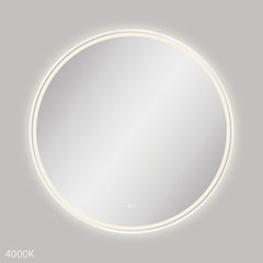 Fienza Reba LED Matte White Framed Mirror, 900mm