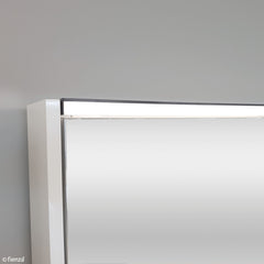 Fienza 900 LED Mirror Cabinet with Display Shelf, Satin White