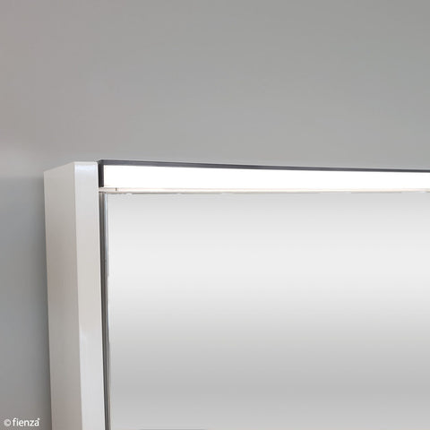 Fienza 750 LED Mirror Cabinet with Display Shelf, Satin Black